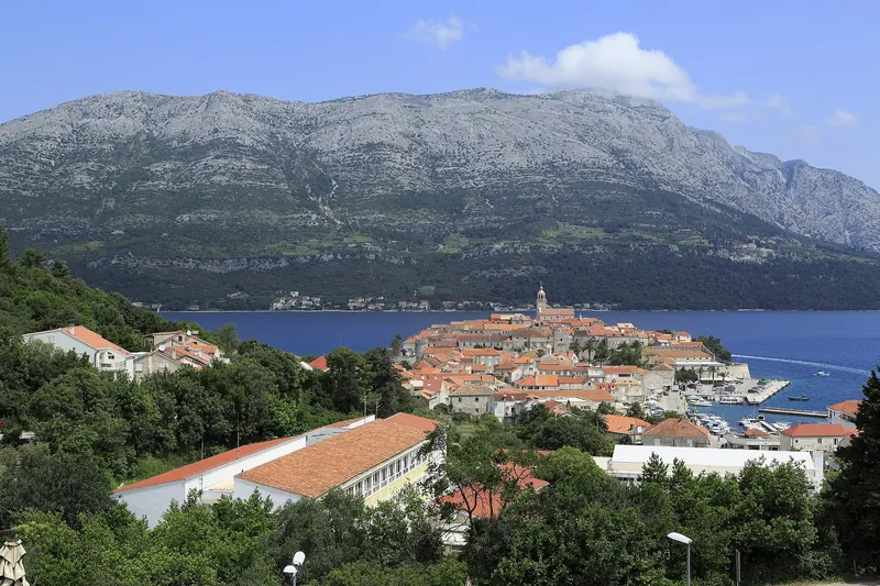 Korčula's walled old town on its peninsula