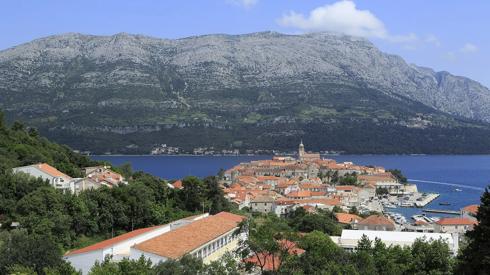 Korčula's walled old town on its peninsula
