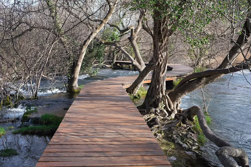Wooden boardwalks around Skradinski Buk waterfall