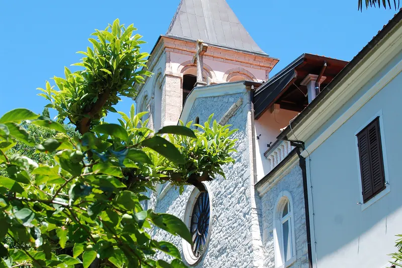 The church tower at Visovac Island Monastery