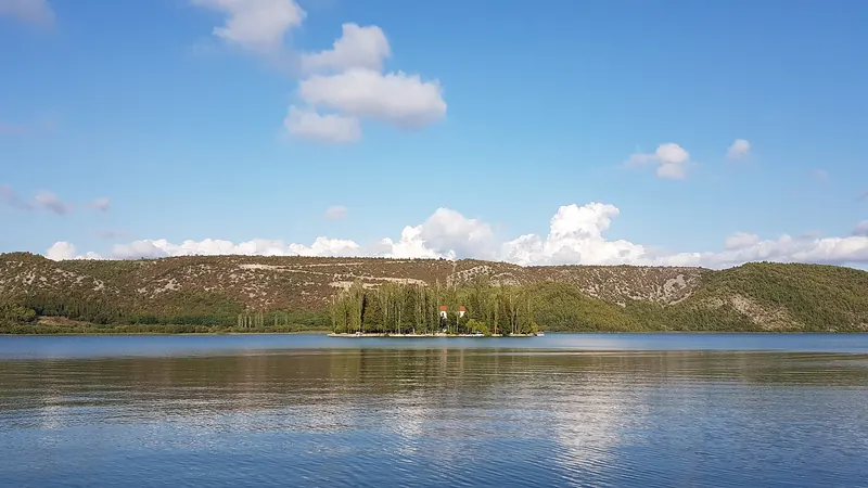 Boating to Visovac Island at Krka National Park