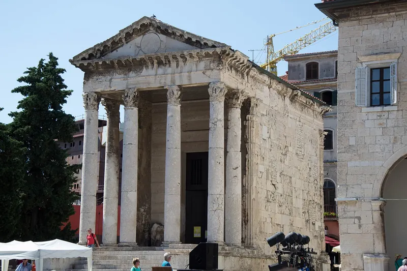 The Temple of Augustus in Pula's old Forum