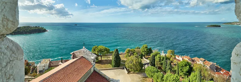The view from St Euphemia's bell tower over Rovinj