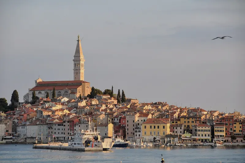 Sunrise over Rovinj's old town