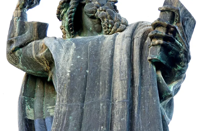 The statue of Gregory of Nin outside Split's Golden Gate