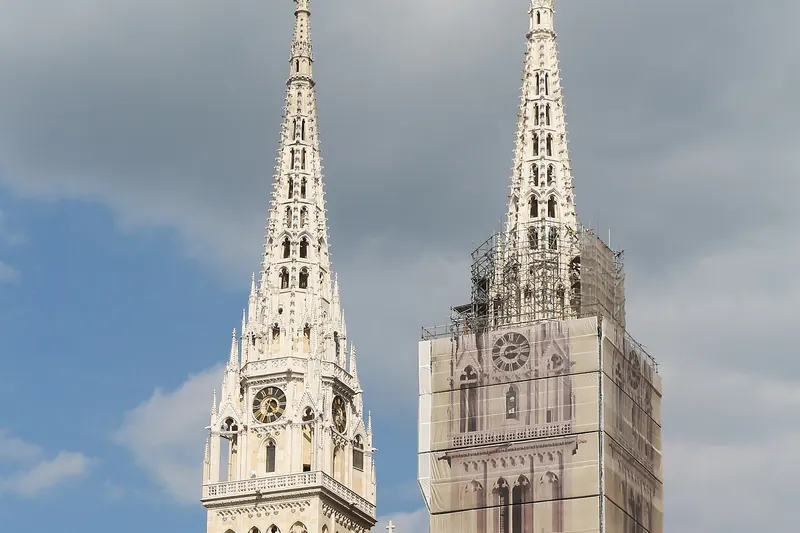 Zagreb Cathedral's twin neo-Gothic spires