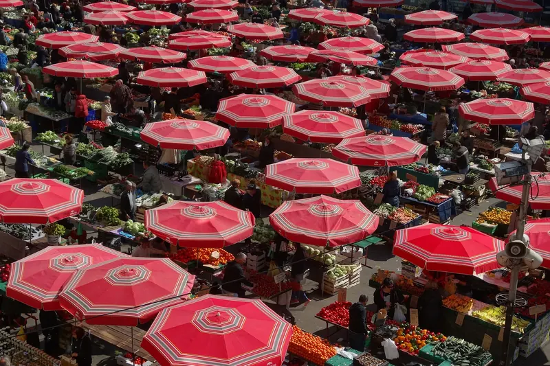 Browsing the stalls at Dolac Market in Zagreb