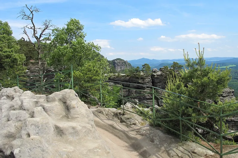 Sandstone rock towers in Bohemian Switzerland