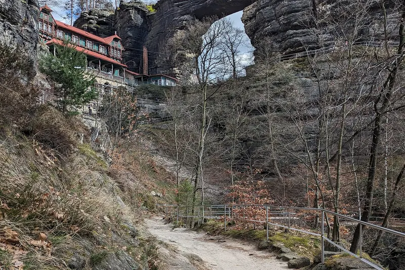Hiking the trail to Pravčická Gate