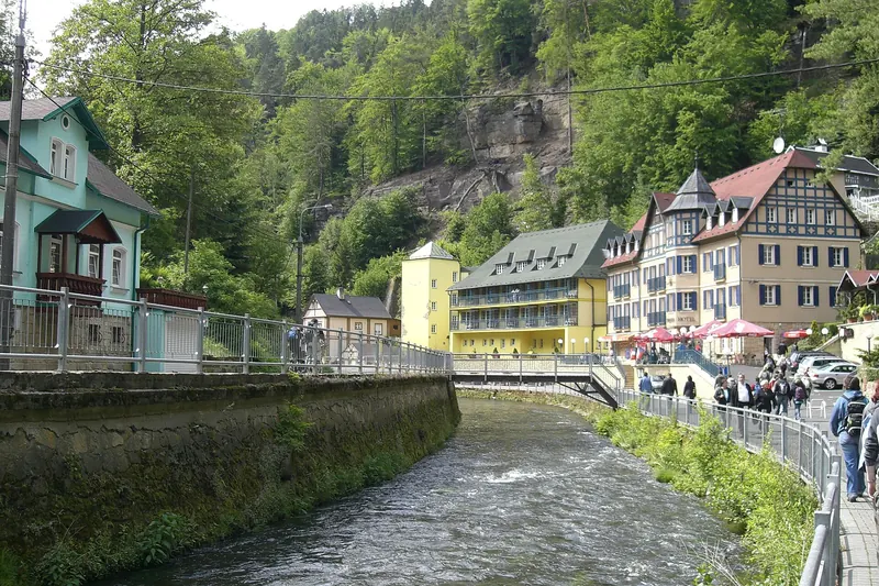 The village of Hřensko in Bohemian Switzerland