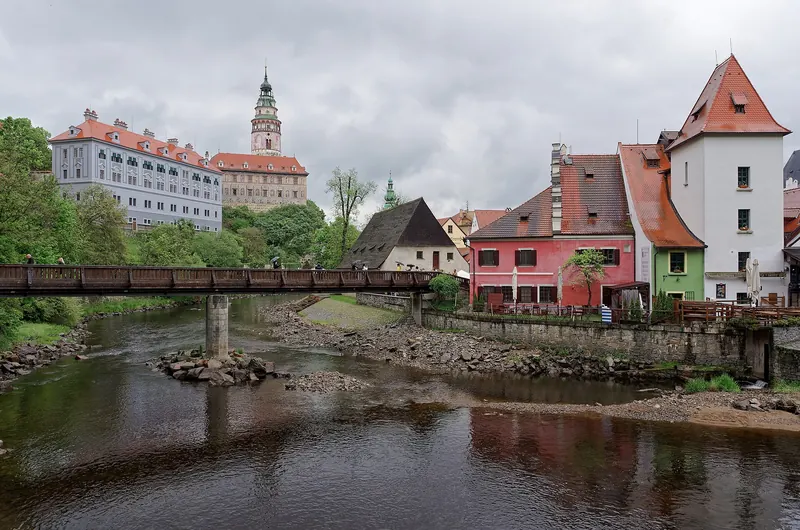 Český Krumlov Castle above the old town