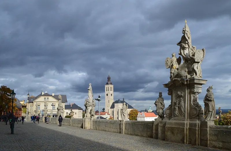A historic street in Kutná Hora's old town
