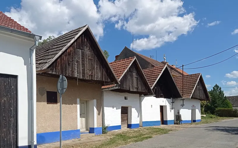 Traditional wine cellars in a Moravian village