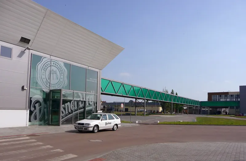 The modern packaging hall at the Pilsner Urquell Brewery