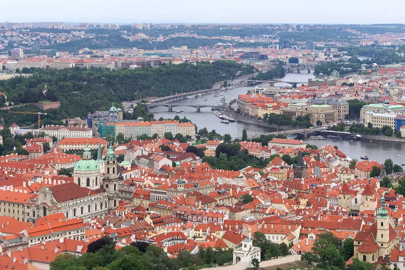 The Malá Strana district of Prague below the castle