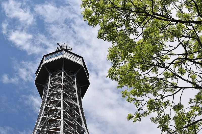 The Petřín Lookout Tower above Prague