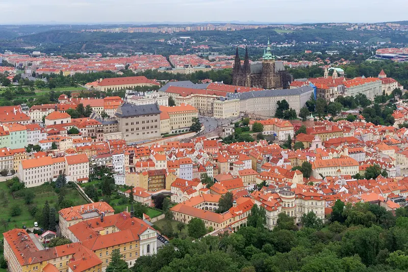 The view of Prague Castle from Petřín Hill