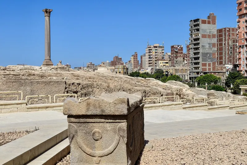 Visiting Pompey's Pillar in Alexandria