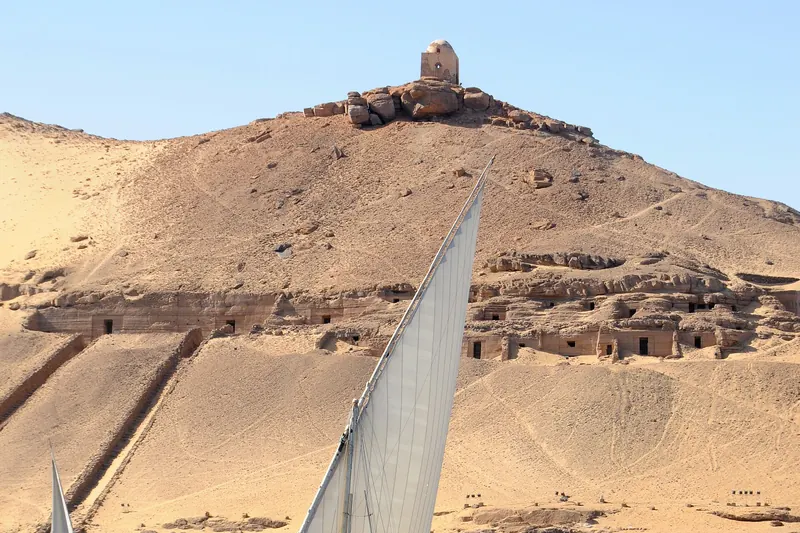 Feluccas sailing on the Nile at Aswan