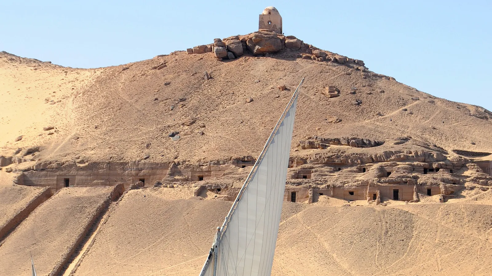 Feluccas sailing on the Nile at Aswan