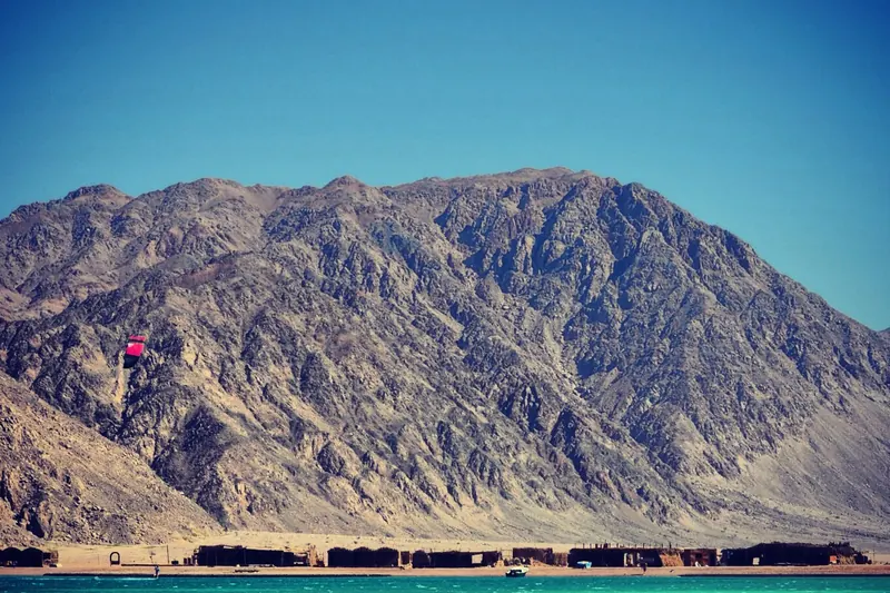 The shallow lagoon south of Dahab