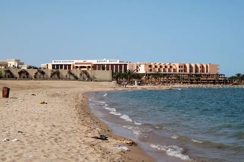 A resort beach in Hurghada