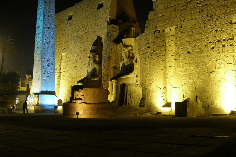 Luxor Temple illuminated at night