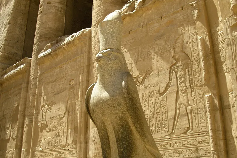 The hypostyle hall at the Temple of Edfu