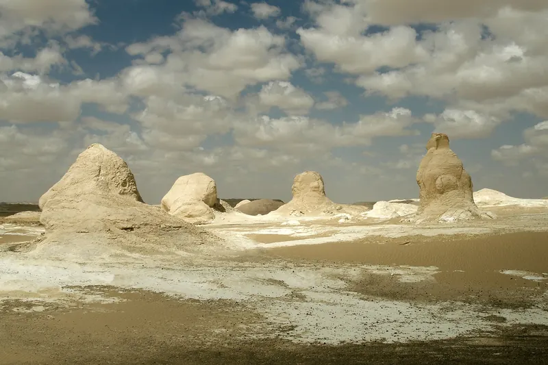A campsite among the White Desert's rock formations