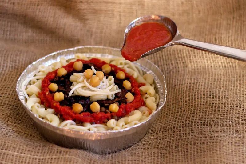 Koshari, Egypt's national dish of rice, lentils and pasta
