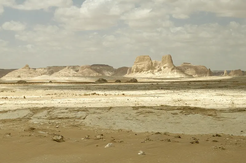 The White Desert landscape at camping time