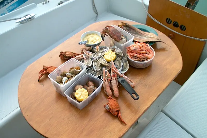 A plateau de fruits de mer of oysters and shellfish