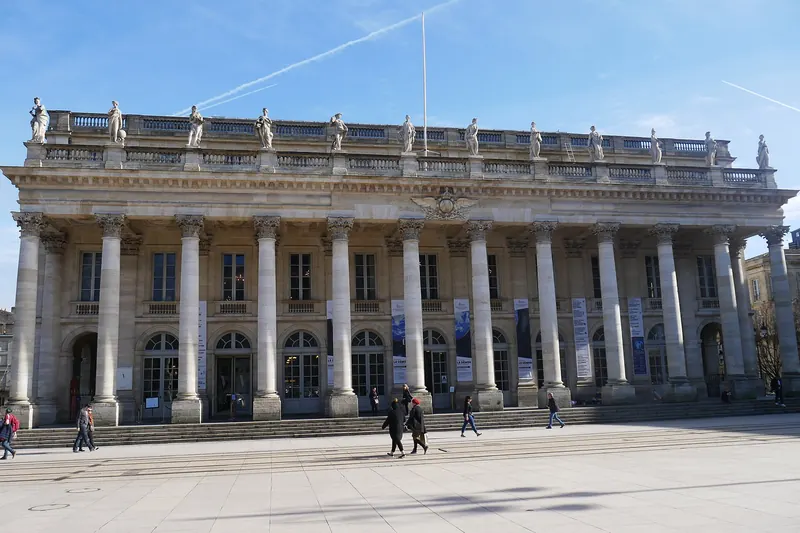 The neoclassical facade of the Grand Théâtre de Bordeaux