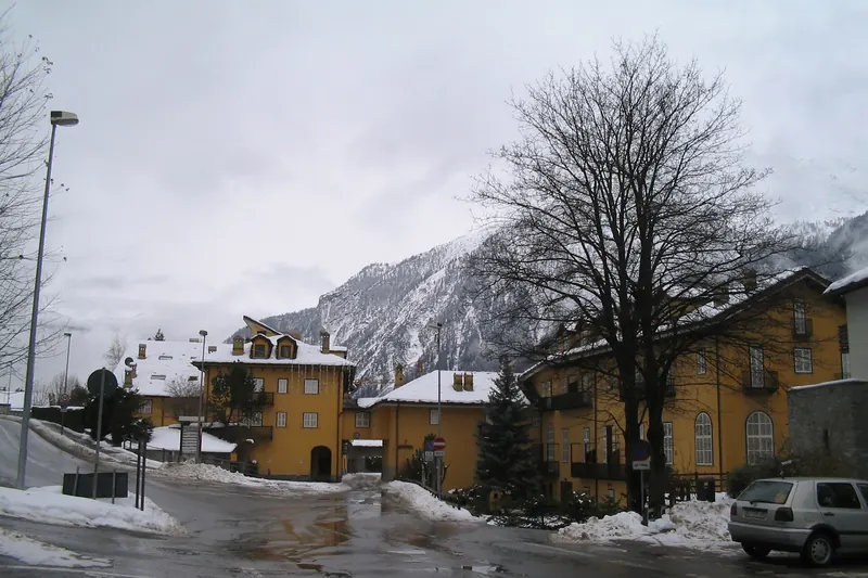 The Italian town of Courmayeur on the far side of the Mont Blanc tunnel