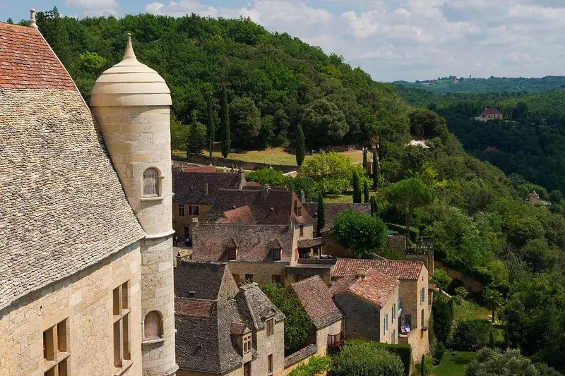 The view along the Dordogne valley from the terrace of Château de Beynac