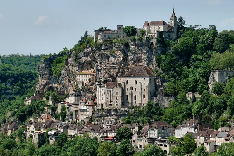 Rocamadour built in tiers up the wall of its gorge