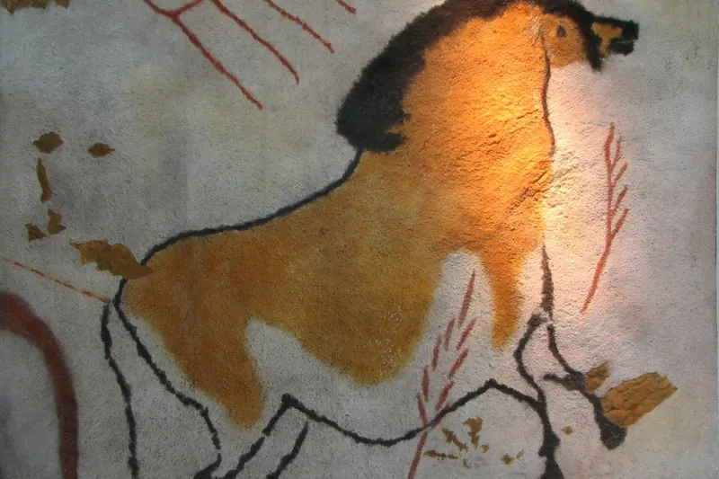 A painted horse figure from the Lascaux cave art