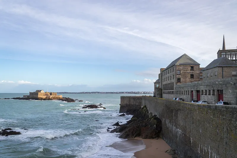 The ramparts and offshore fort of the walled city of Saint-Malo