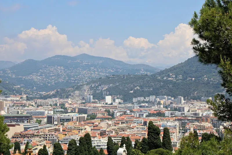 The view over Nice and the bay from the Colline du Château