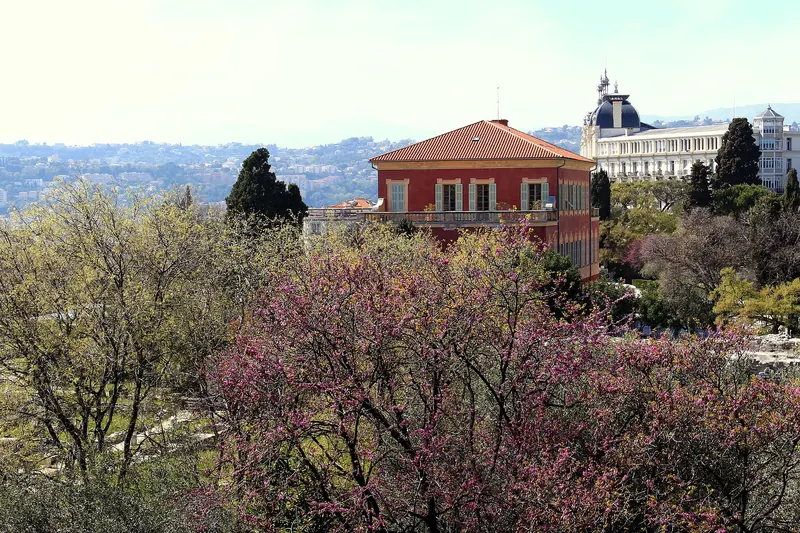 The ochre villa housing the Musée Matisse, seen from the monastery garden in Cimiez