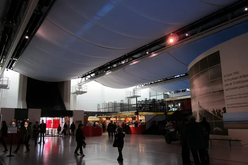 The main foyer of the Mémorial de Caen museum