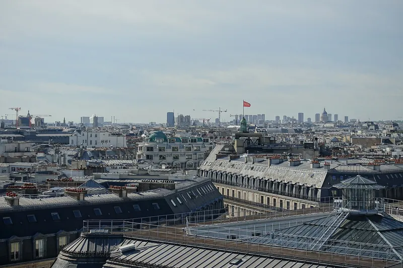 The Paris skyline seen from the Galeries Lafayette rooftop terrace