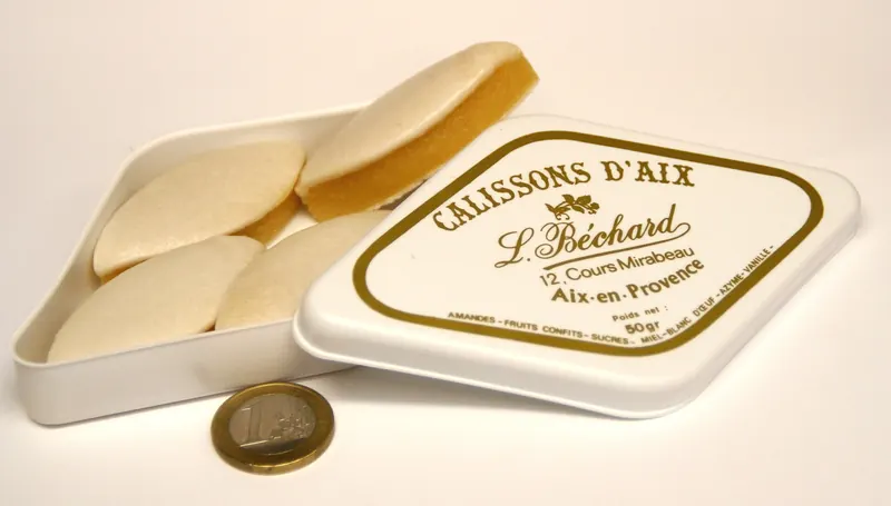 Calissons d’Aix, almond sweets with a white icing top