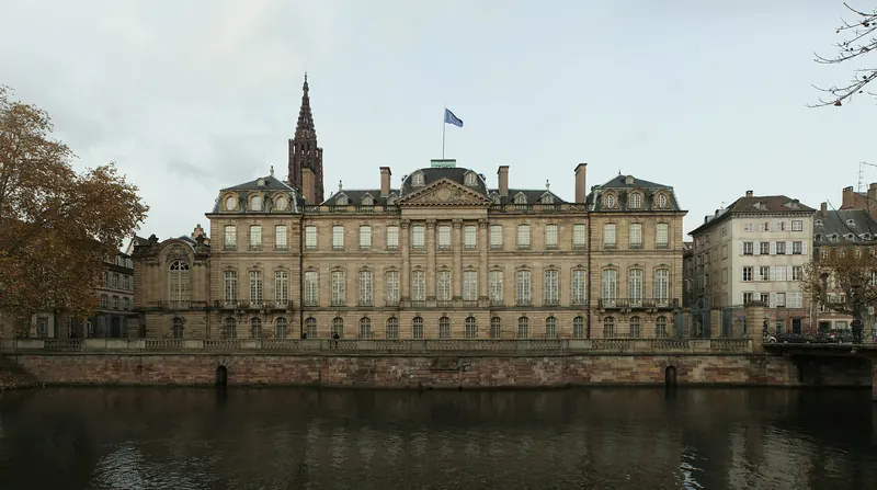 The Palais Rohan on the Grande Île, seen across the Ill