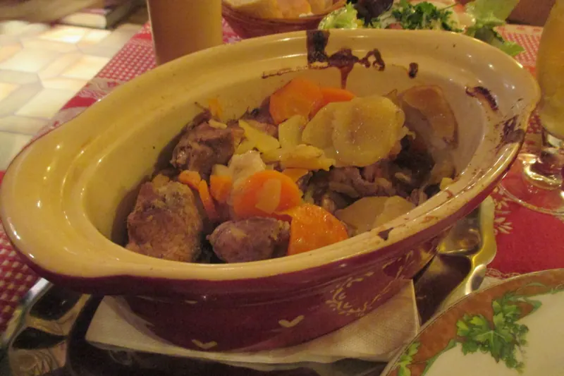 Baeckeoffe, a slow-baked casserole of meat and potatoes