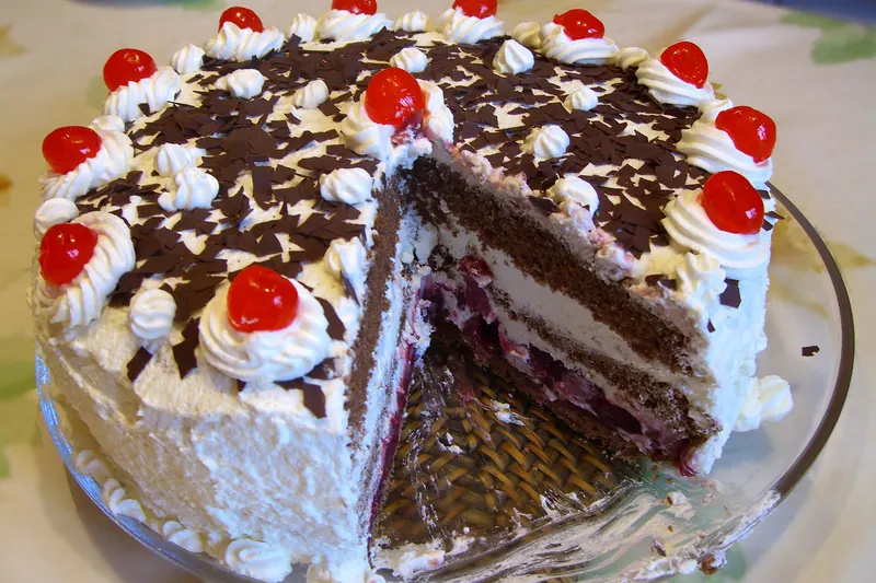 A slice of Black Forest gateau, a Kaffee und Kuchen classic