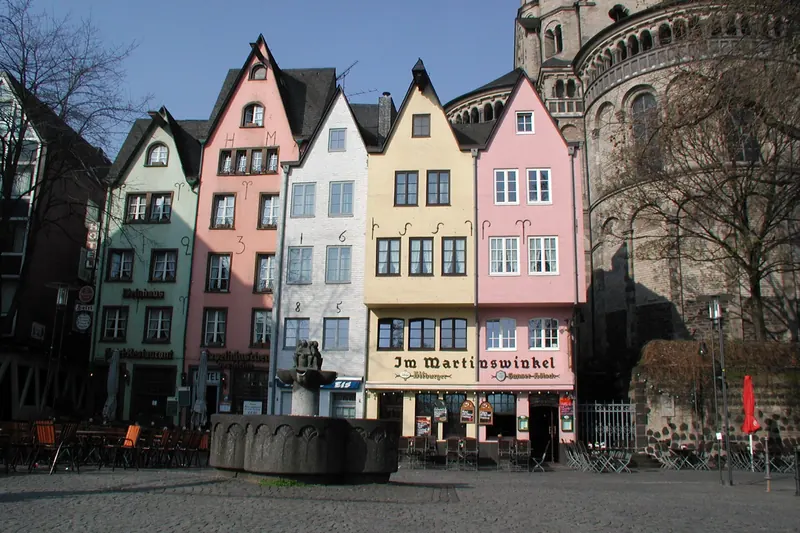 The Fischmarkt square in Cologne's rebuilt old town