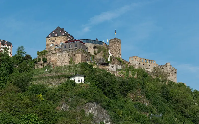 The ruins of Rheinfels Castle above St. Goar