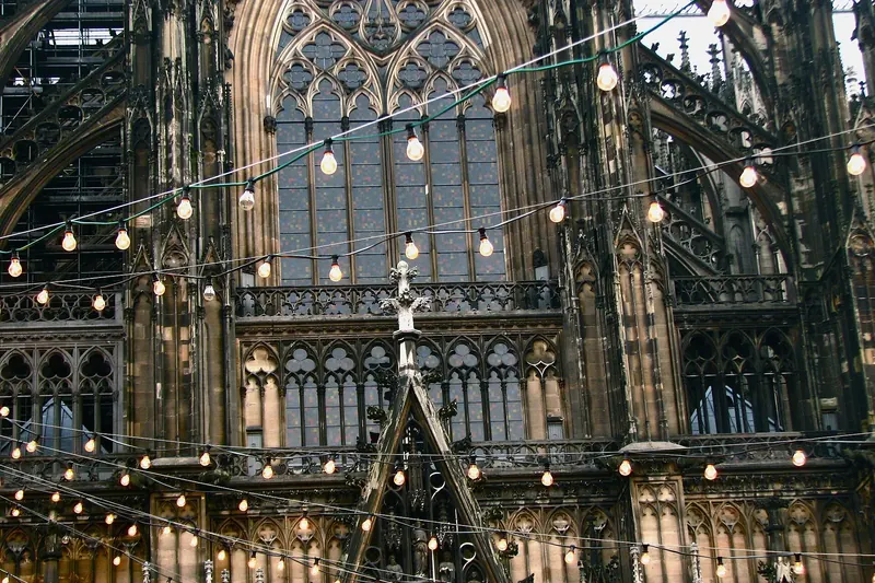 Cologne's Christmas market beneath the cathedral