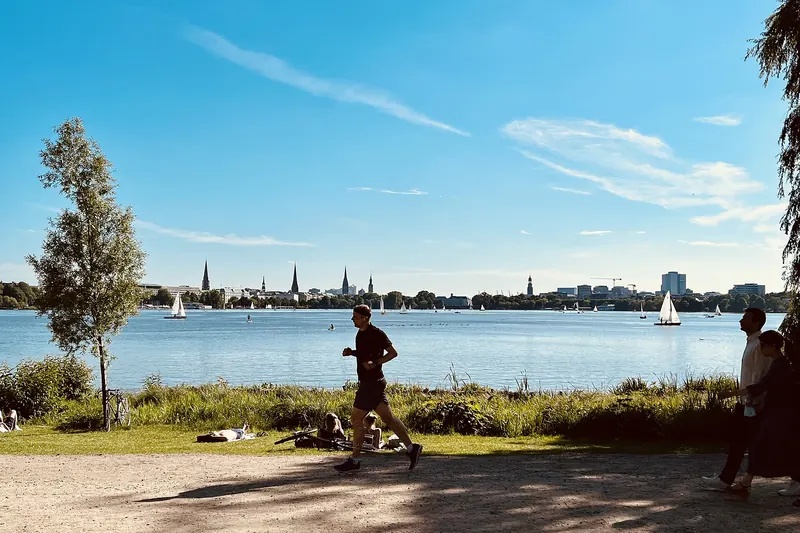 The Alster lake in central Hamburg